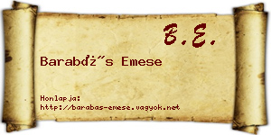 Barabás Emese névjegykártya